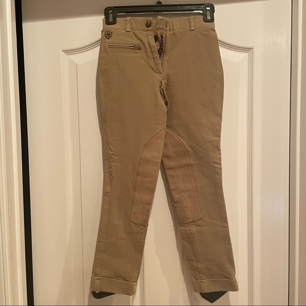 Ariat Jodhpurs Size 8 Youth Dark Beige Front Zip